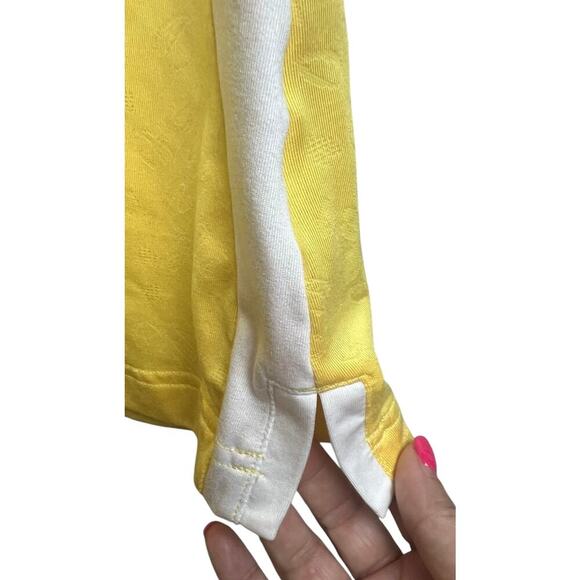 Adidas Clima Cool Yellow White Golf Polo Sleeveless Shirt Small - Picture 4 of 9
